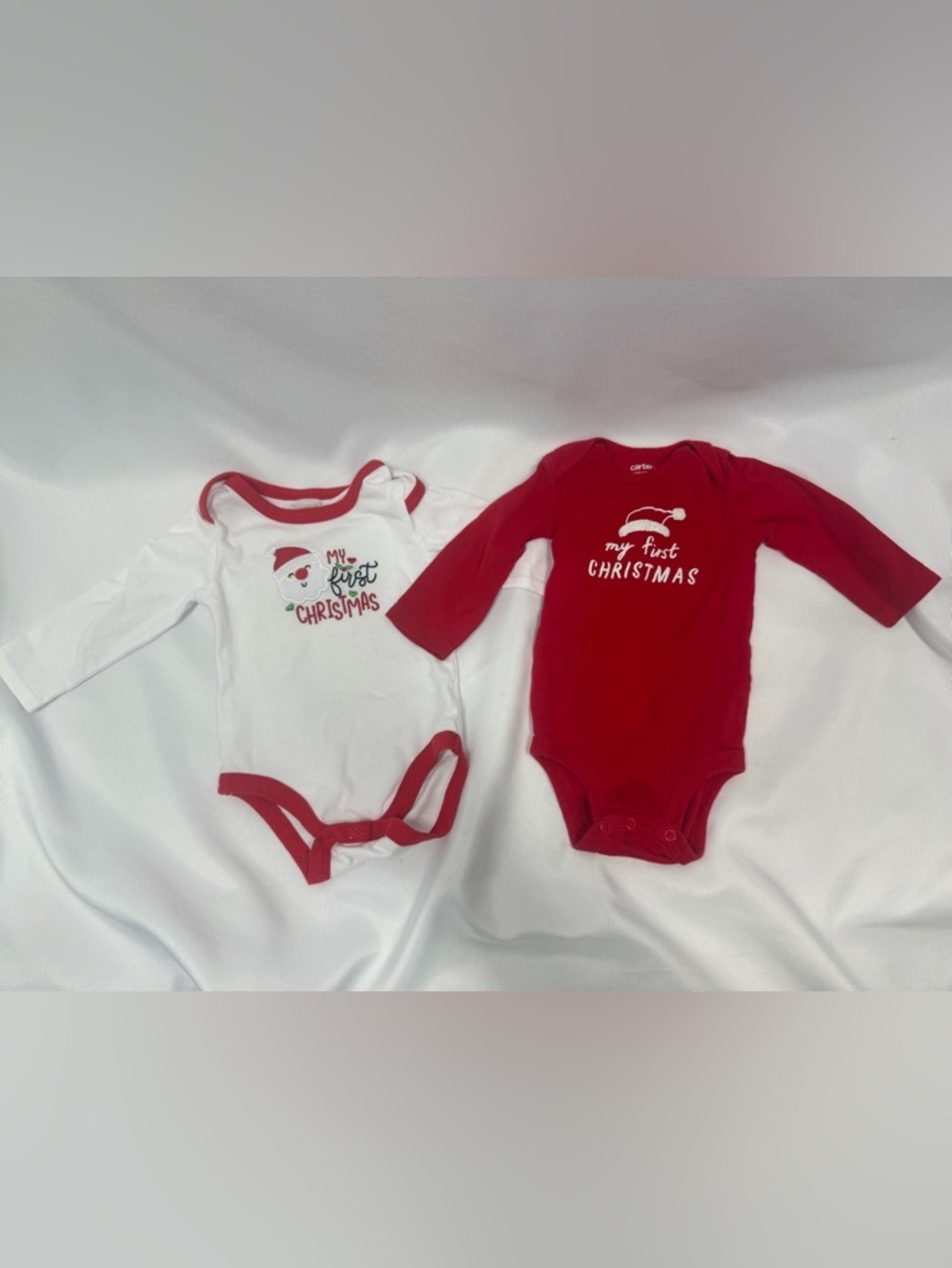 Baby's First Christmas Onesies Long Sleeve Boy Girl Unisex Size 6 Months